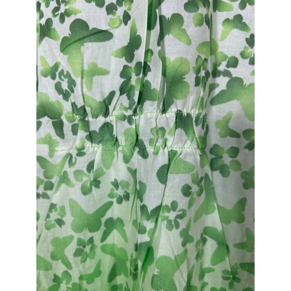 KOI Scrub Top XS Green Butterfly Print NEW Style 191PR - Image 9