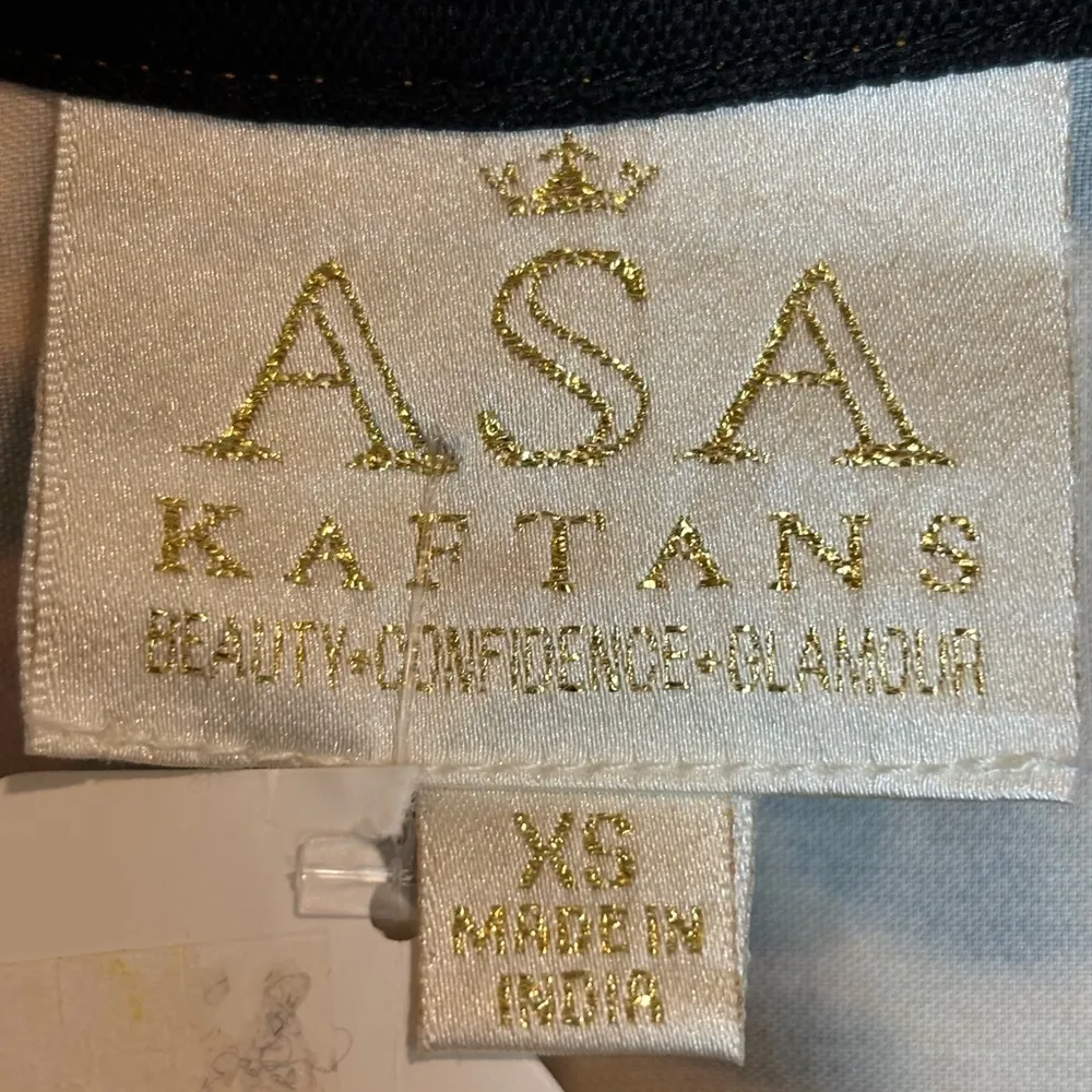ASA KAFTANS Animal Print Velvet Kaftan Size S NWT Gold - Image 5