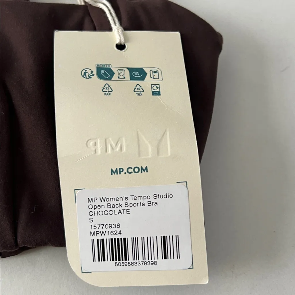 NWT MP Studio Open Back Sports Bra in Chocolate Brown Size Small - Image 8