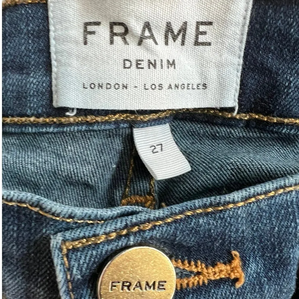 Frame Jeans Le Skinny de Jeanne Frayed Scallop Hem Size 27 - Image 9