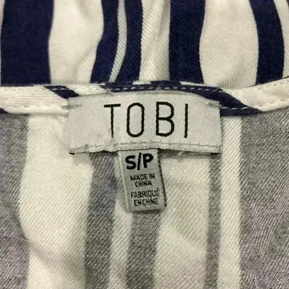 ⭐️ Tobi blue and white striped long sleeve romper in size small - Image 7