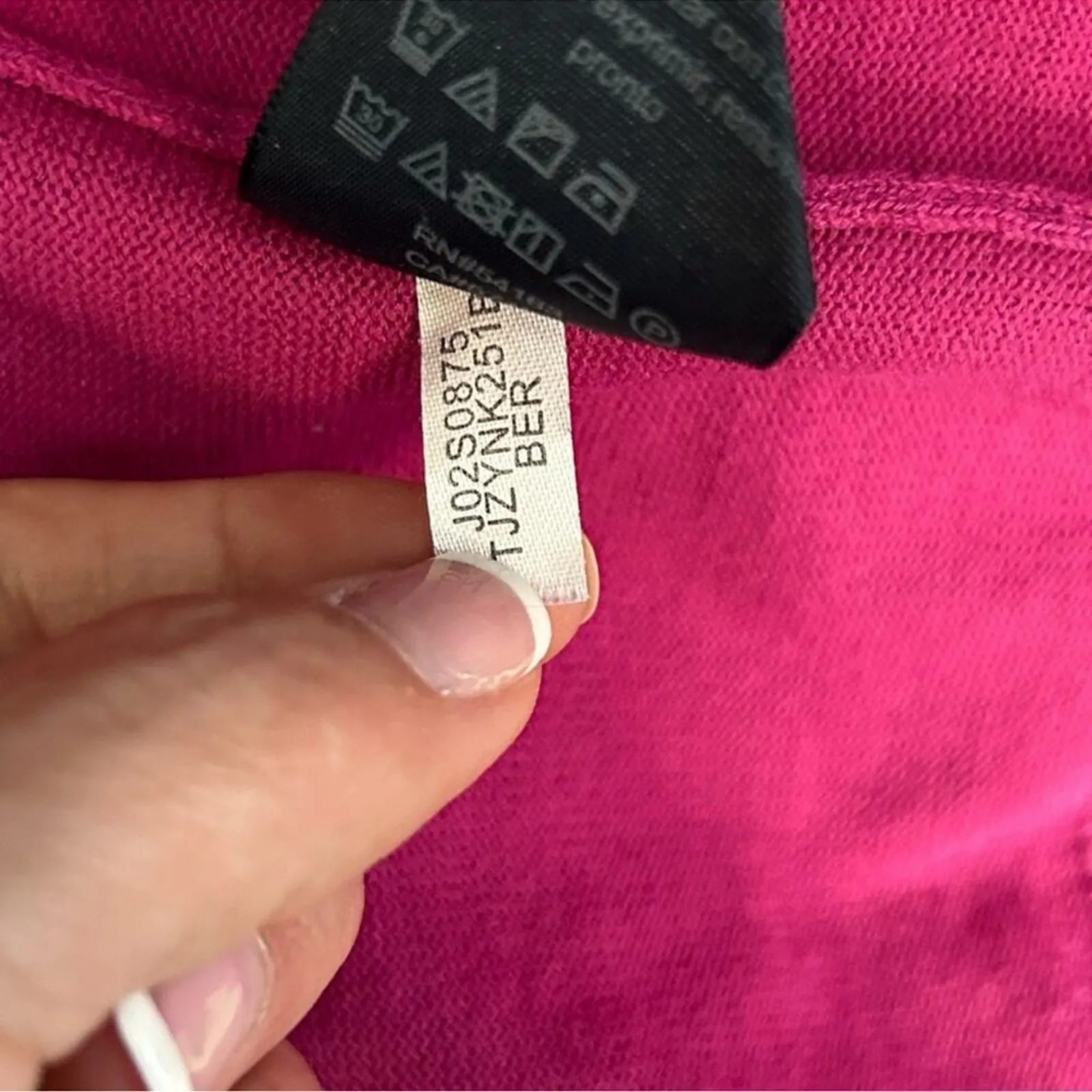 Tommy Hilfiger Magenta Turtleneck Sweater Button Cuff Size L Retro - Image 10