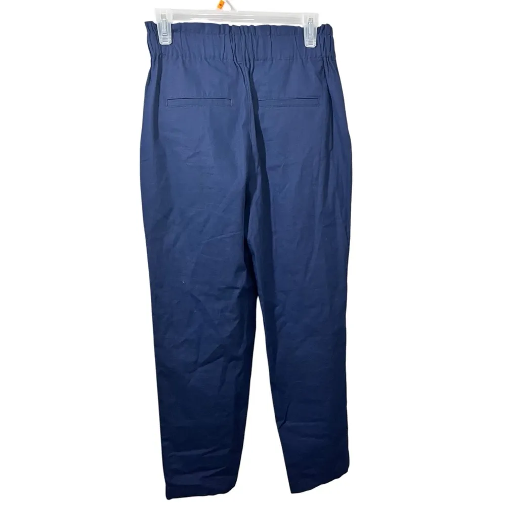 LOFT outlet high rise straight cotton pull on pants with paper bag waist size XS - Image 3