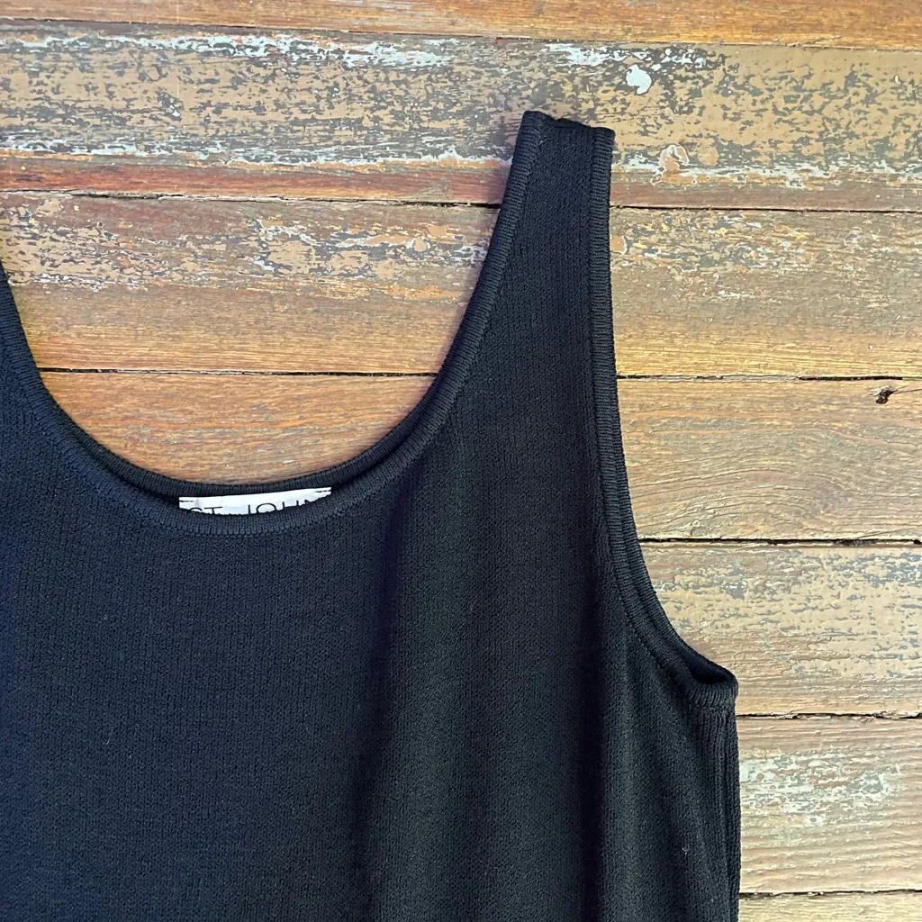 Vintage St. John Marie Gray LBD Knit Sleeves Scoop Neck Dress - Sz 10 🧡🎀 - Image 8