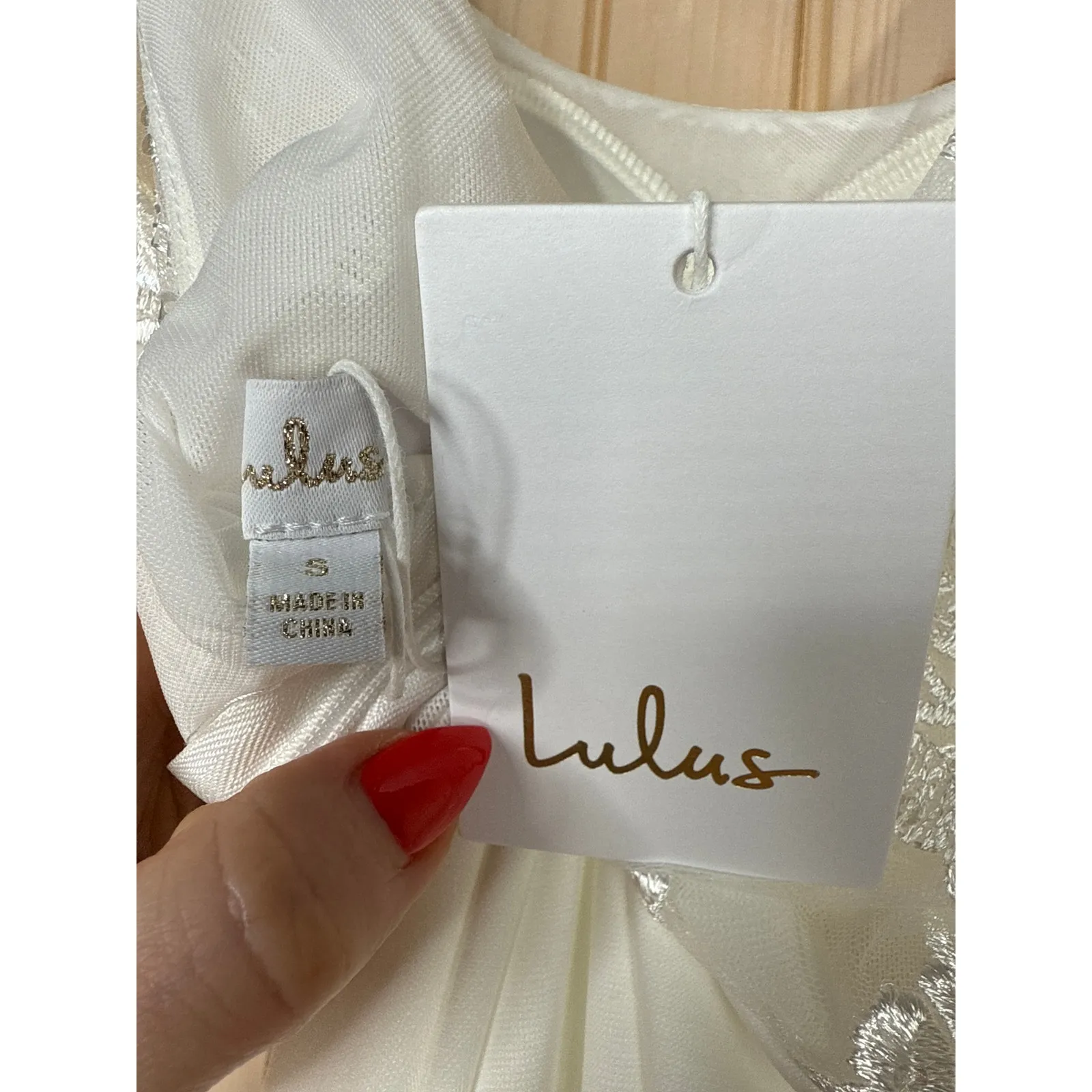 NWT Lulus Positively Romantic White Sheer Mesh Embroidered Maxi Dress Bridal S - Image 11