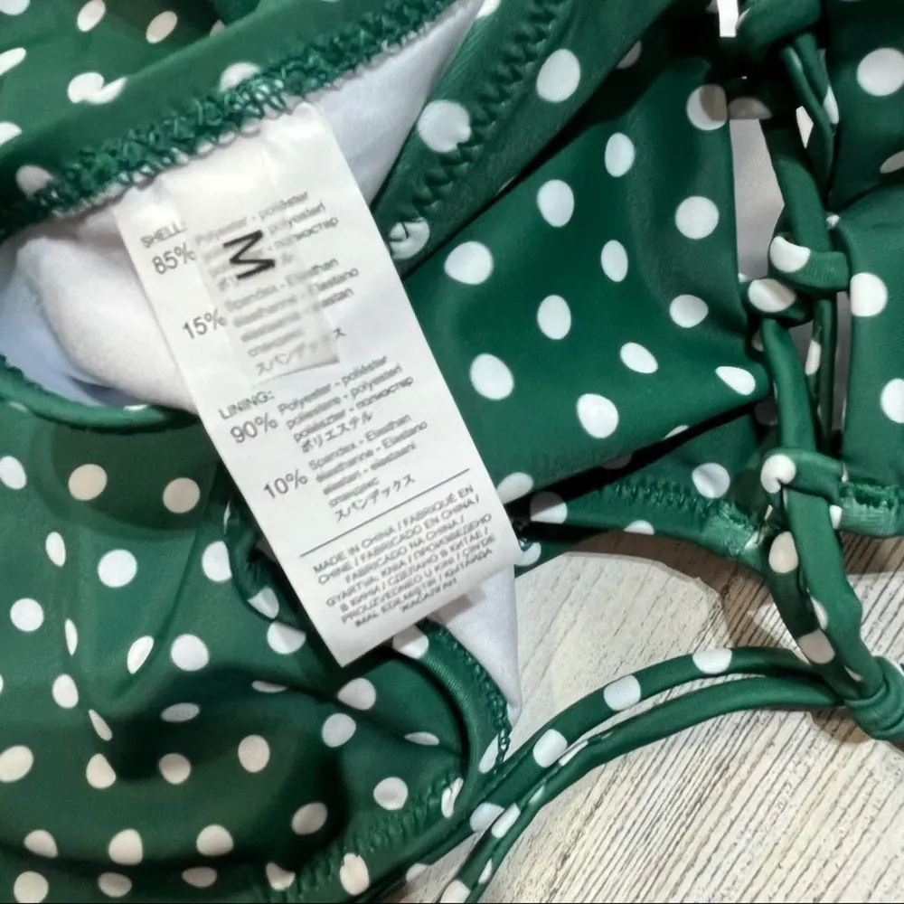 Green Polka Dotted Bikini Lace - Image 11
