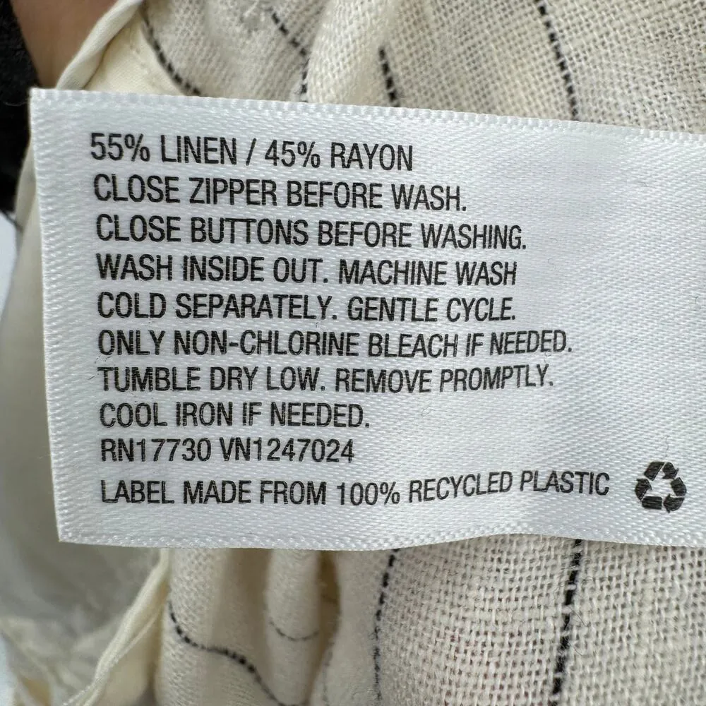 A New Day pants 16 linen blend wide leg pinstripe nautical beach NEW - Image 7