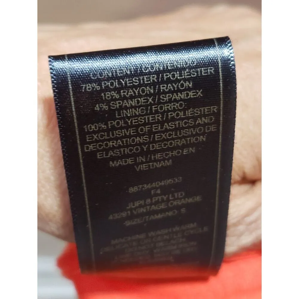 Kardashian Kollection Women Orange Back Cutout Zipper Waist Knee Length Dress S - Image 10