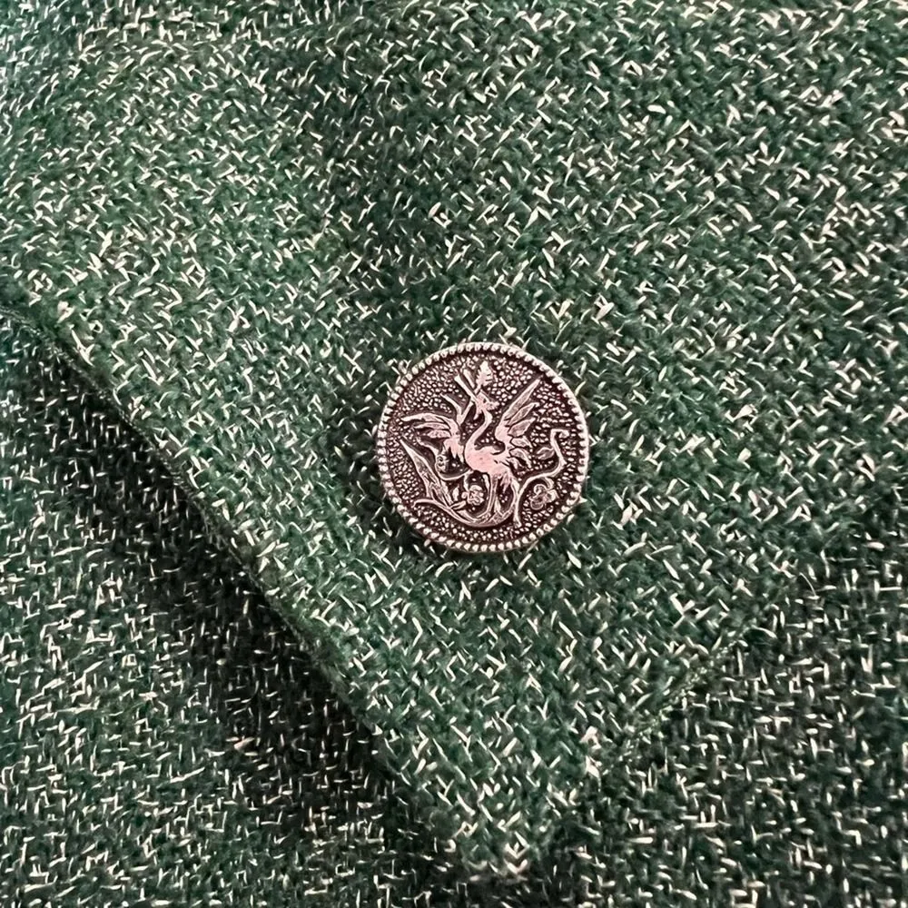 Vintage Green Pleated Midi Shirt Dress Costume Cosplay Women's S - Image 6