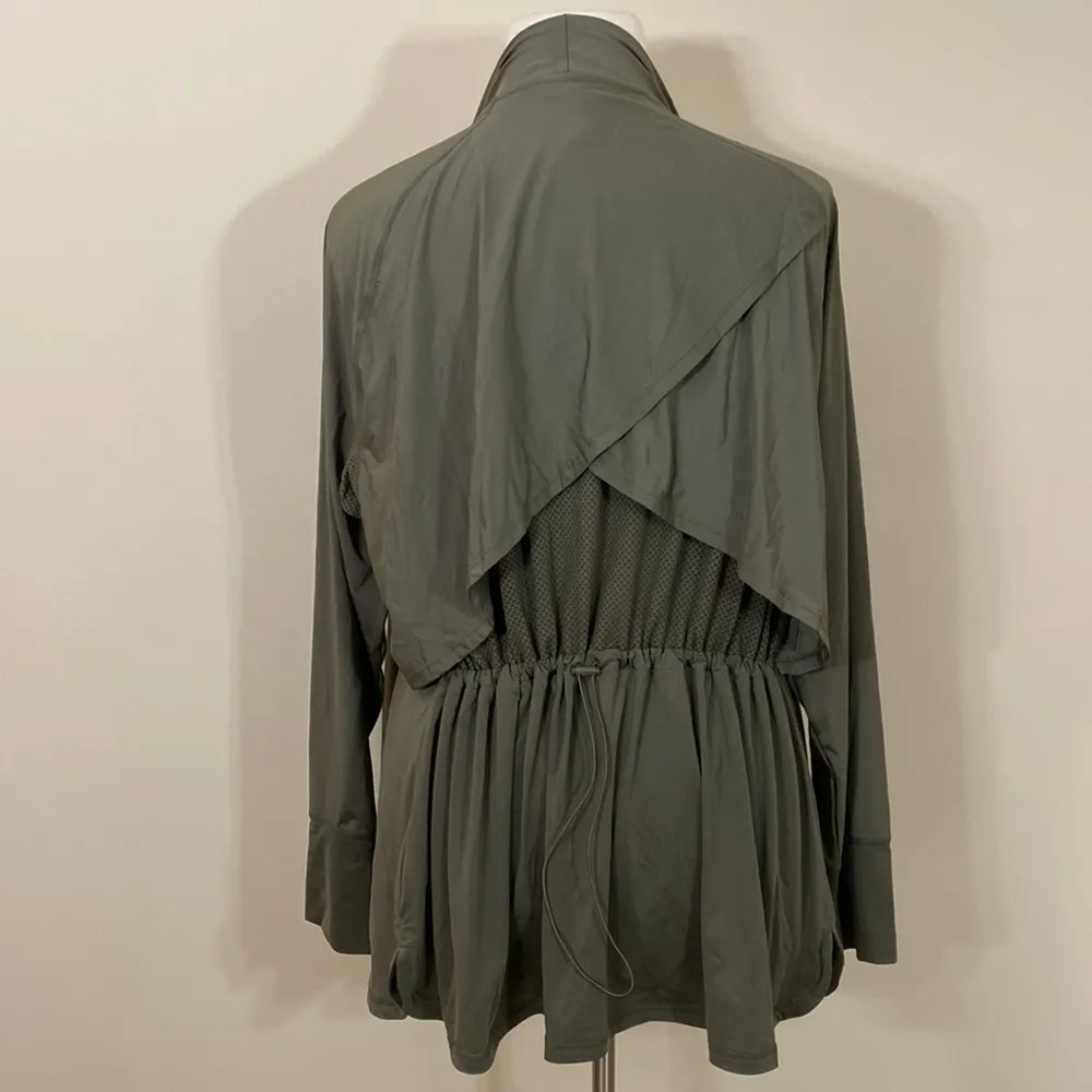 Zuda ZSol Drape Front Cardigan in olive green Size 3X - Image 7