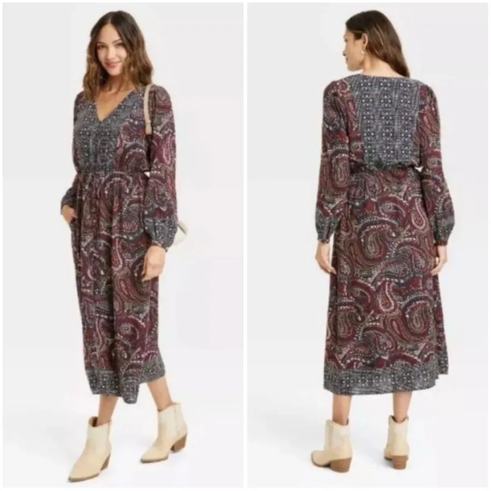 Knox Rose Boho Night Sky Maxi Dress in Multicolor Paisley - Image 2