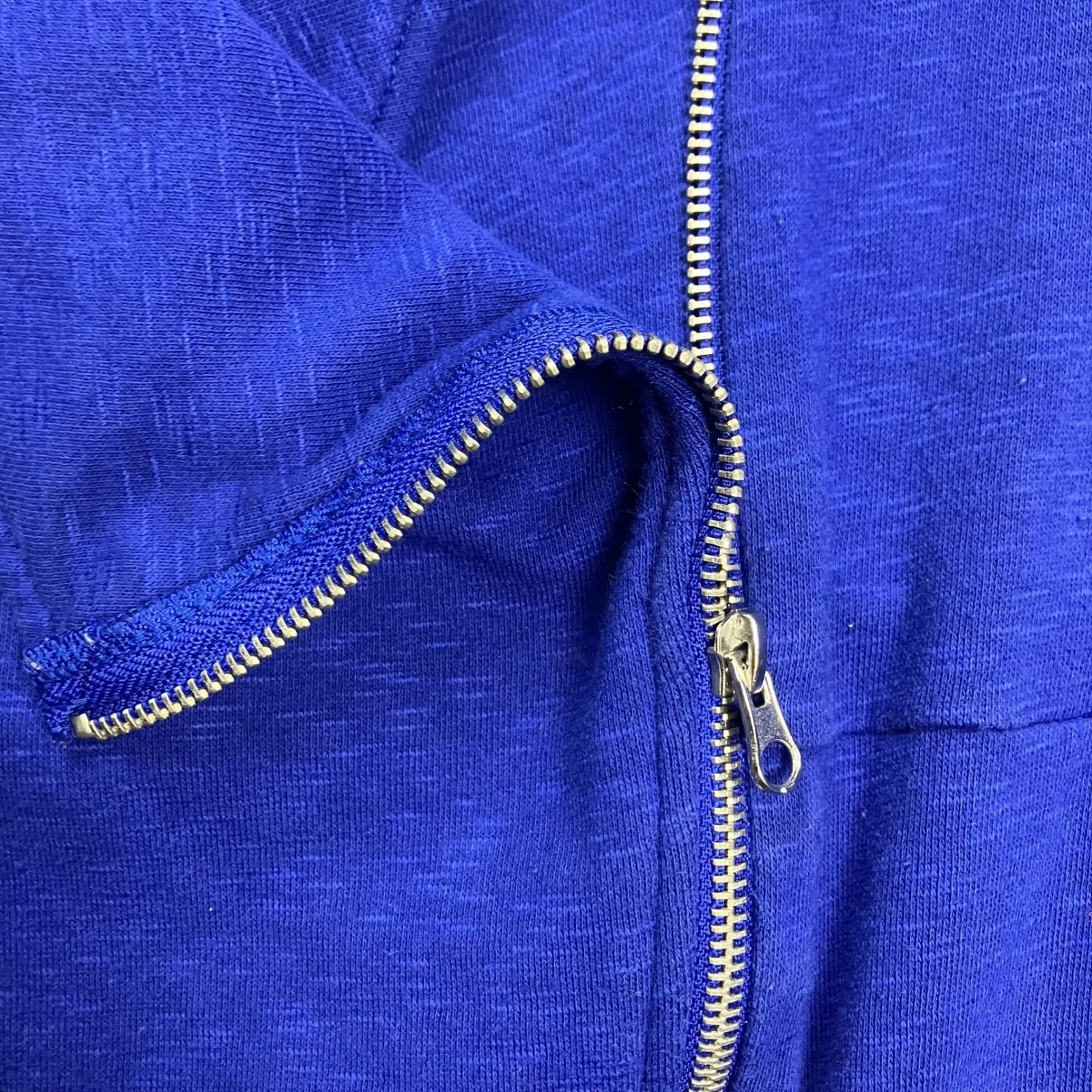 INC International Concepts Womens Blue Asymmetrical Zipper Cowl Neck Cardigan L Size L - Image 3