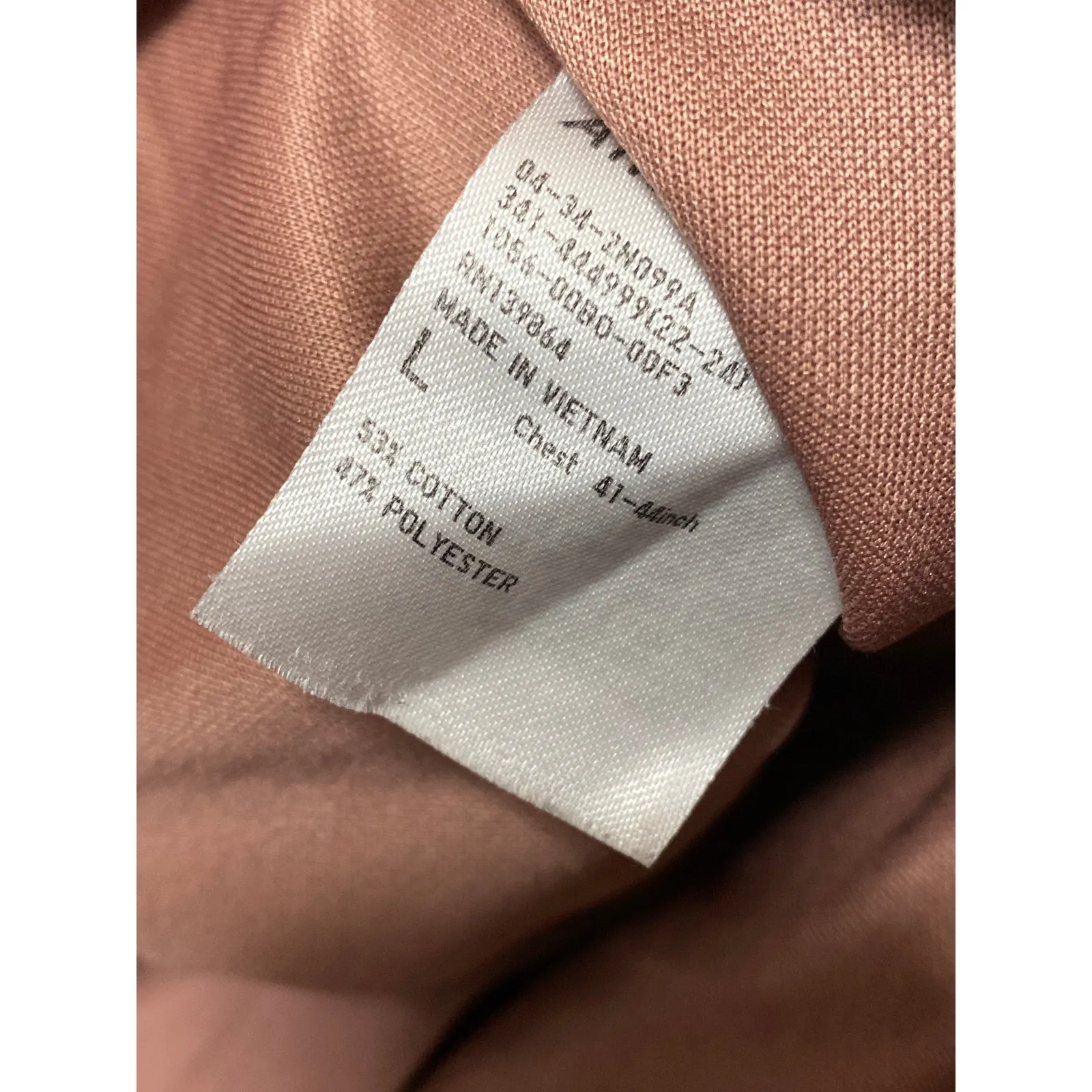 Uniqlo Airism Womens Pink Tan Short Sleeve Crew Neck Basic Tee T-Shirt Top Sz L - Image 4