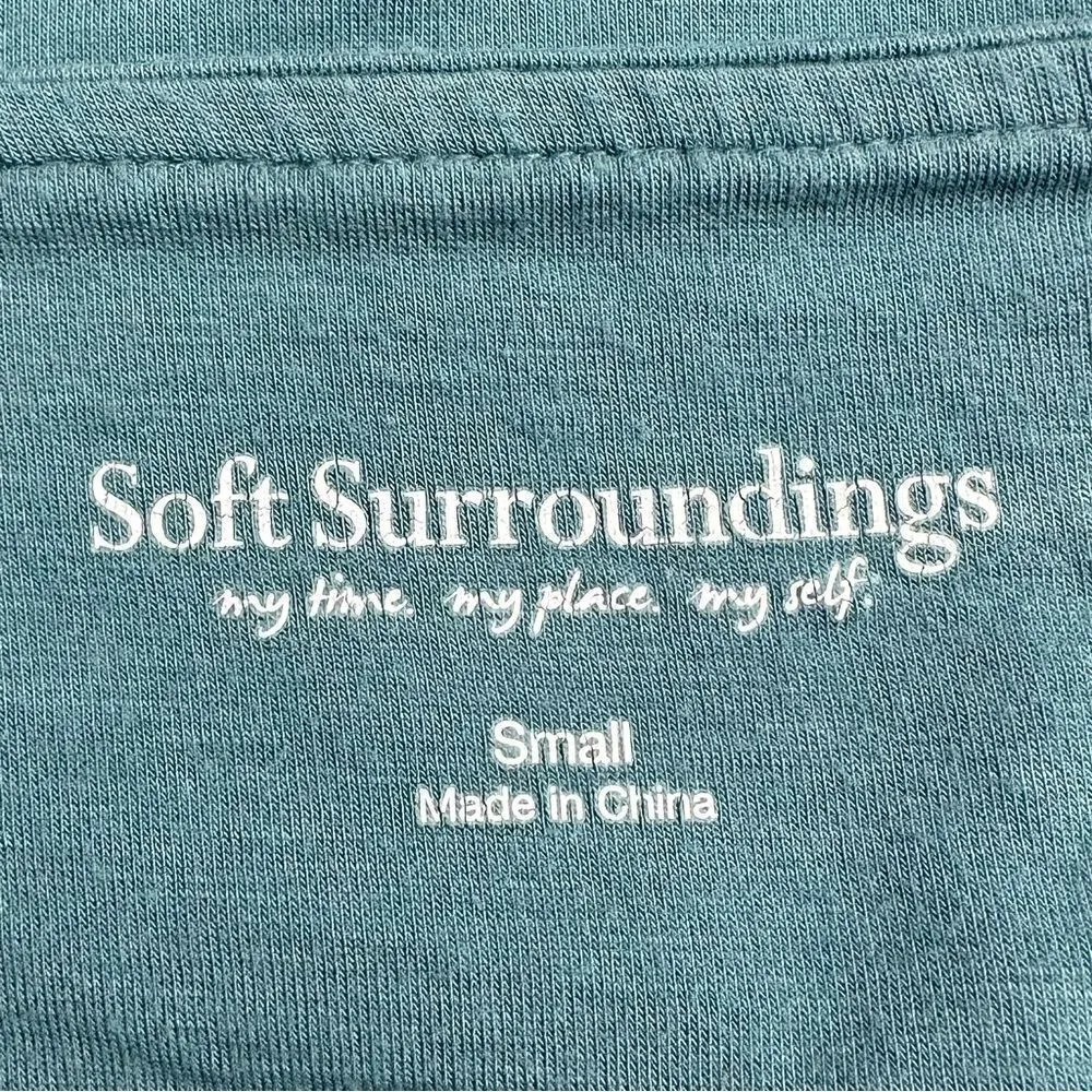 Soft Surroundings Teal Cinched Side Long Sleeves Top - Image 10