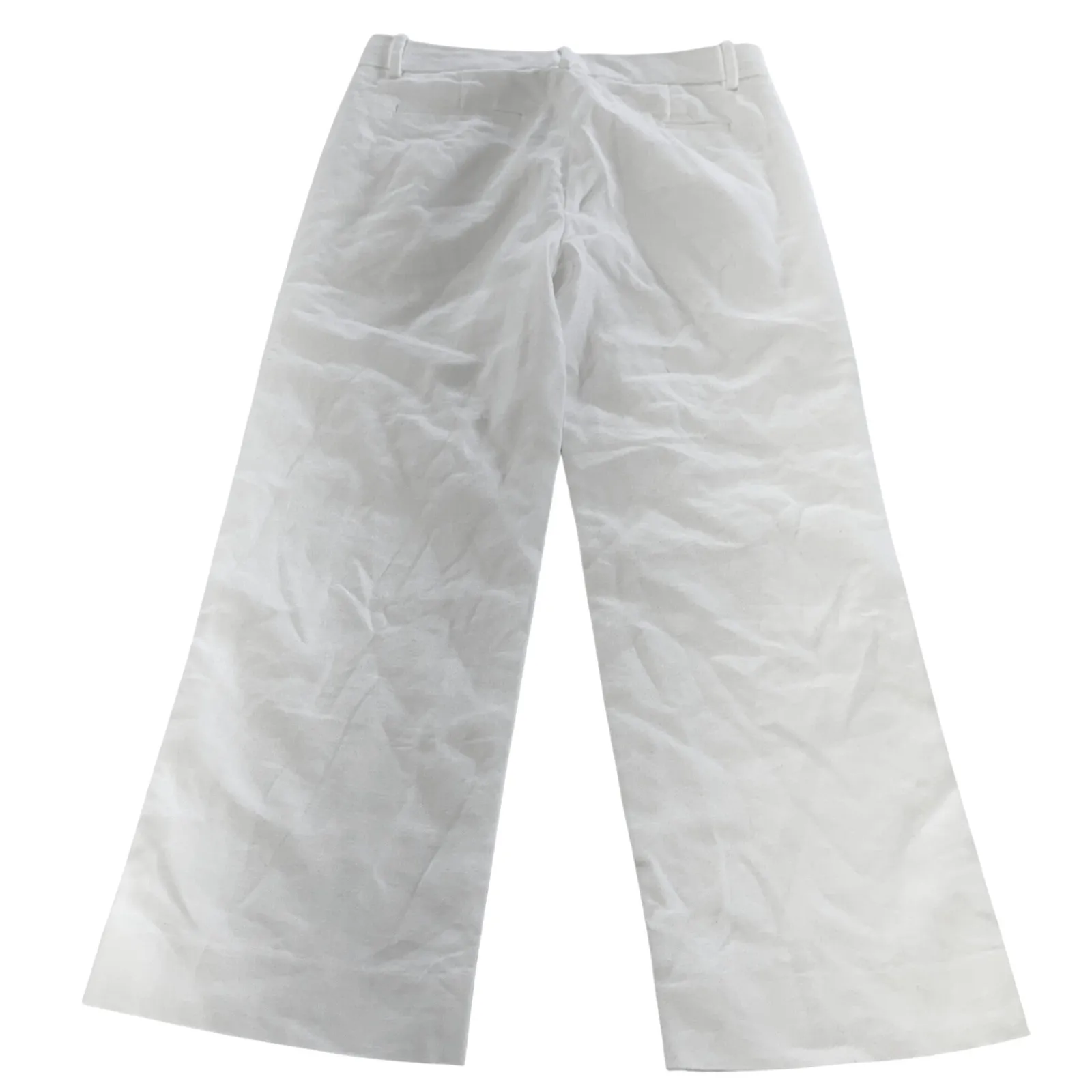 J. Crew Pants Womens 2 White Linen Blend Wide Leg Cropped Summer Casual‎ - Image 2