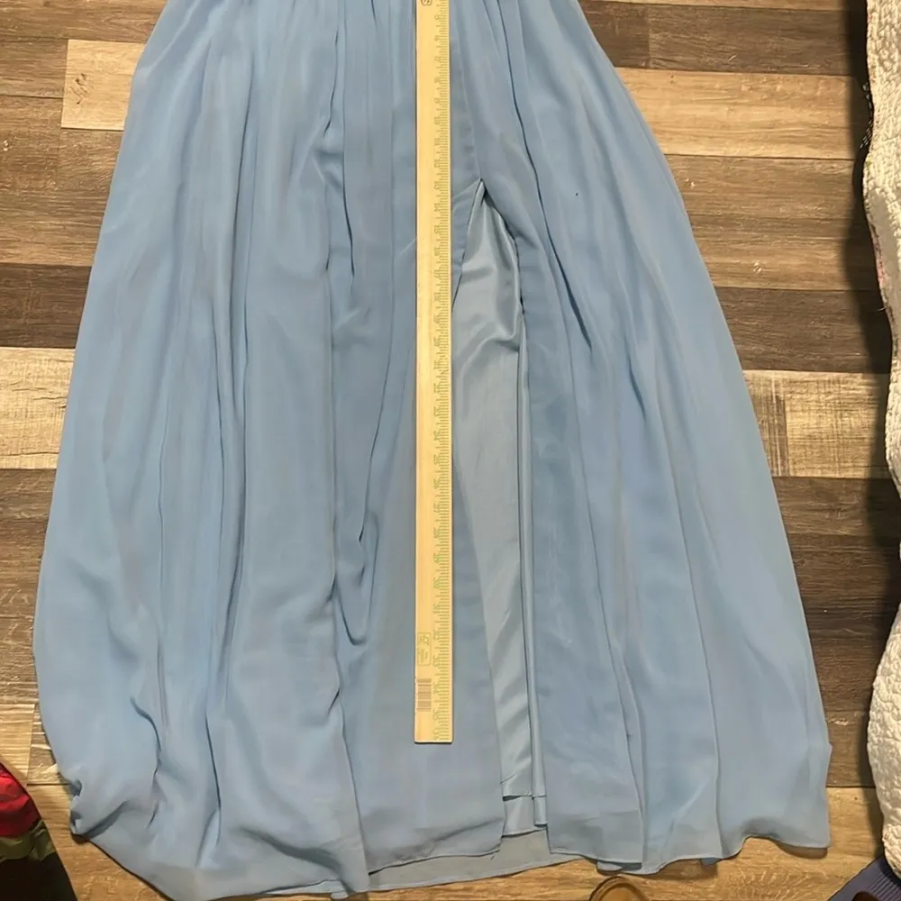 Azazie  Light Blue Satin Dress - Image 14