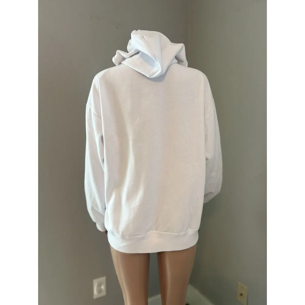 DISNEY Winnie The Pooh Women's Full Zip Sweatshirt Hoodie XL White NWT  #33 - Image 8