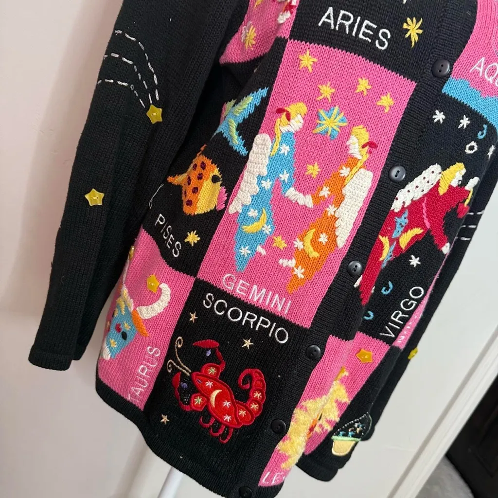 Vintage Zodiac Novelty Sweater Black - Image 6