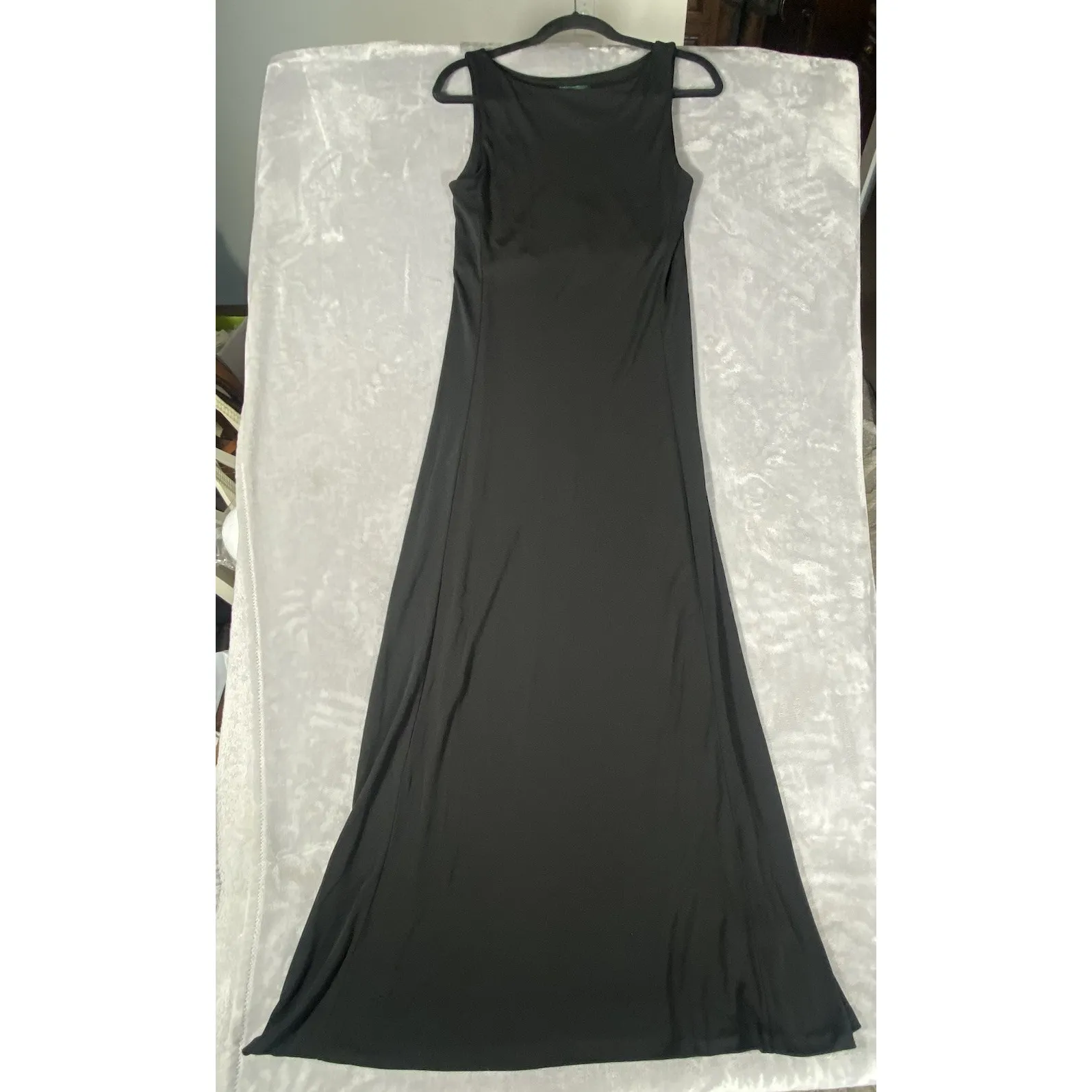 Ralph Lauren Black Sleeveless Maxi Dress Medium Classic Evening Slimming Staple‎ - Image 3