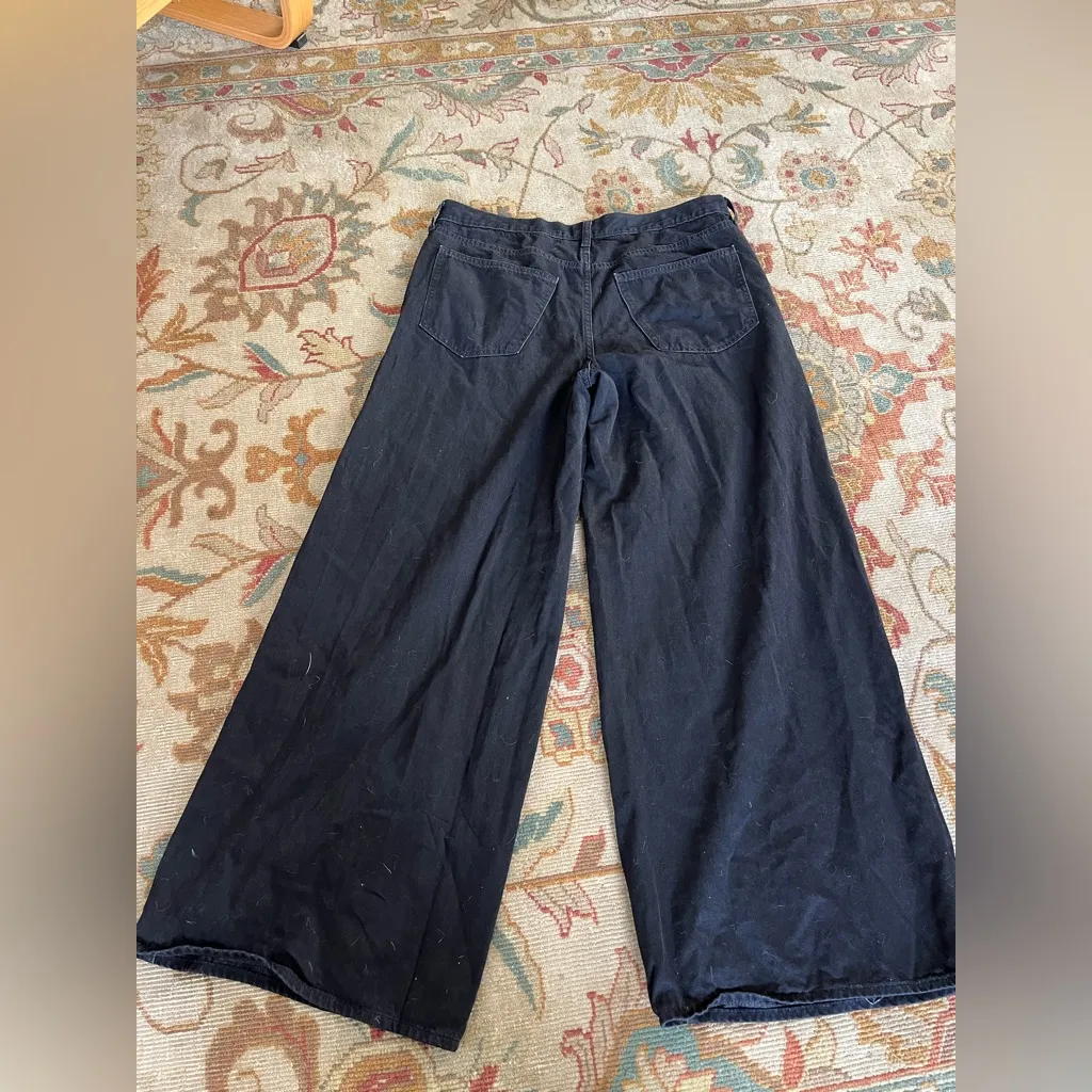 Mid Rise Super Wide-Leg Black fly button Jeans - Image 11