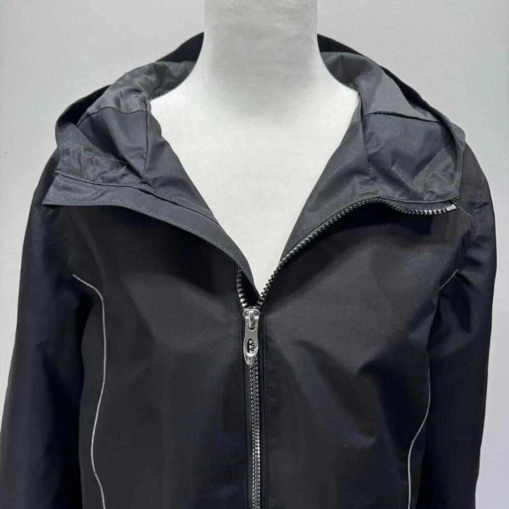 Spyder Black Piping Windbreaker Lightweight Hooded Jacket Women’s Size Large NEW - Image 3