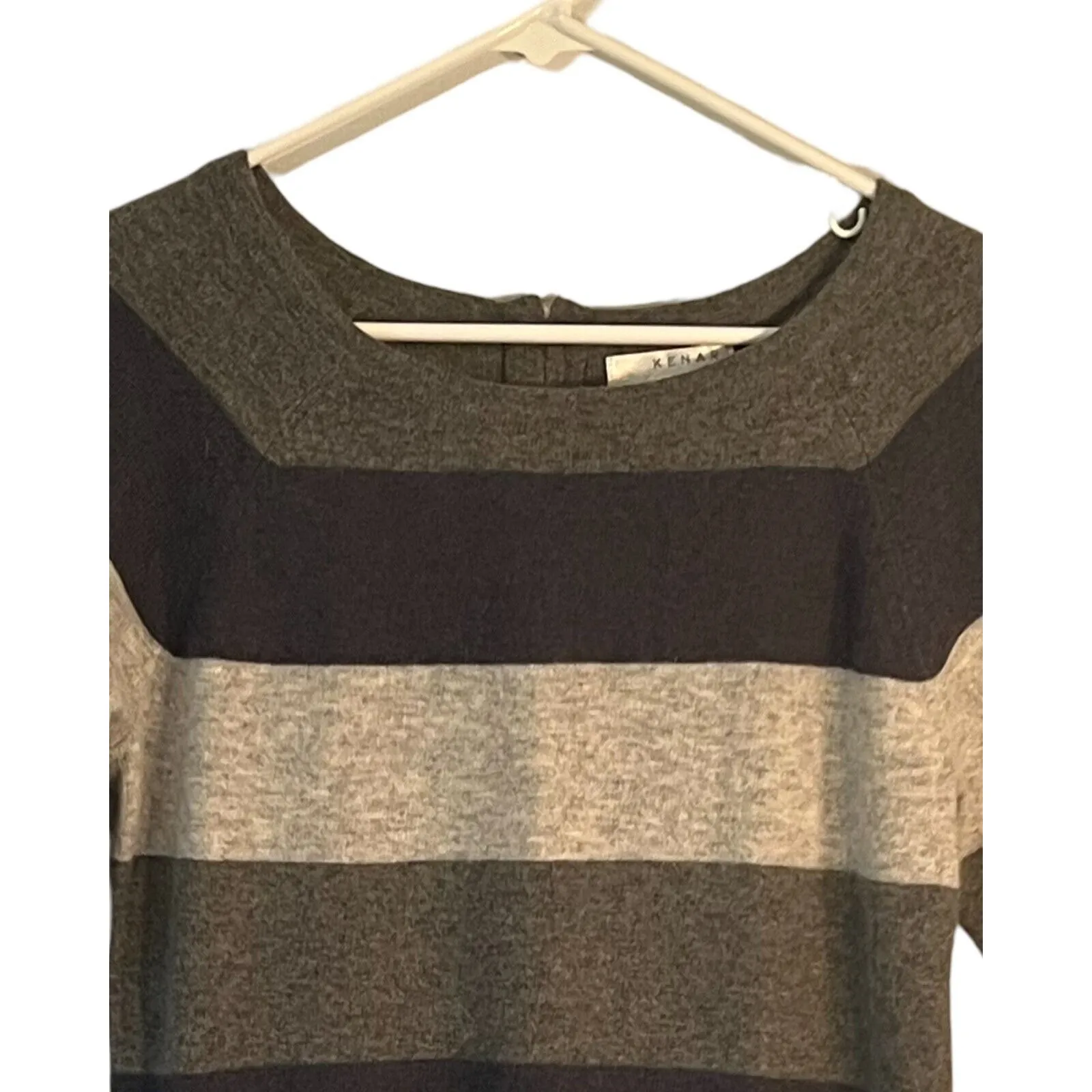 KENAR Womens Pullover Sweater Size Medium Gray Angora Rabbit Hair Round Neck - Image 3