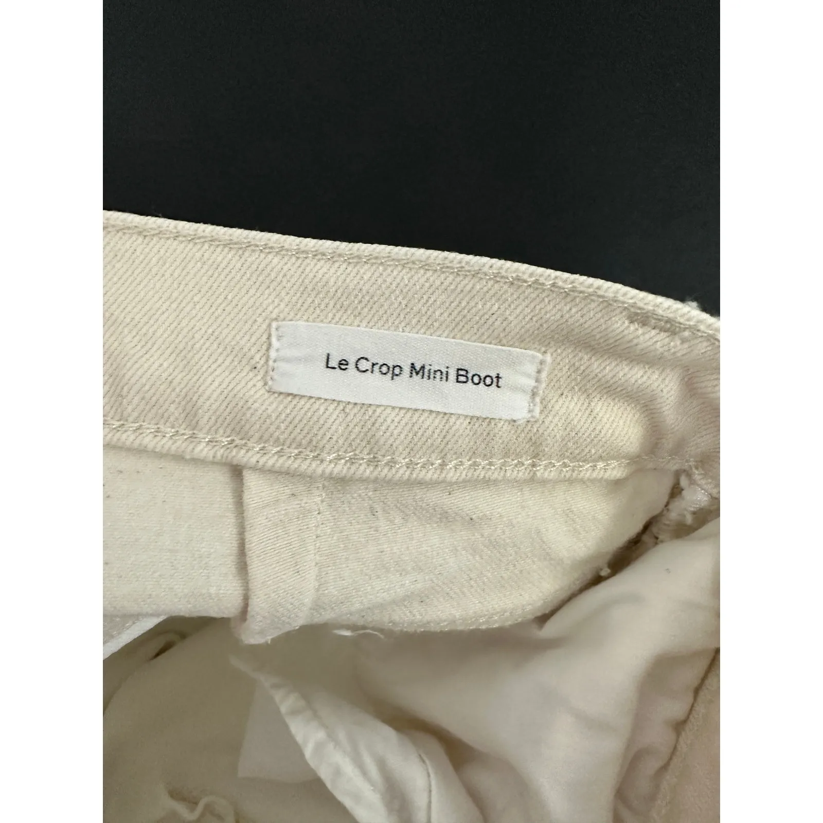 FRAME Le Crop Mini Boot Multi Cream/White Cotton Blend Jeans Women's Size 25 - Image 10