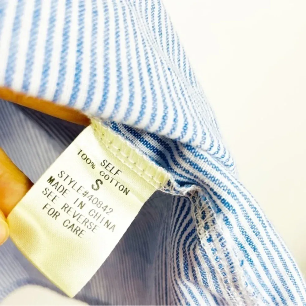 FREEWAY Blue Stripe Off The‎ Shoulder Top Size Small - Image 6