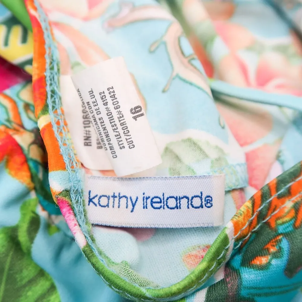 Vintage 90s Kathy Ireland Tropical Swim Dress - Image 12