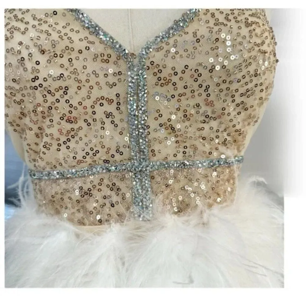 NWOT Galia Lahav– Feather & Sequin Detail Customade White Size undefined - Image 6