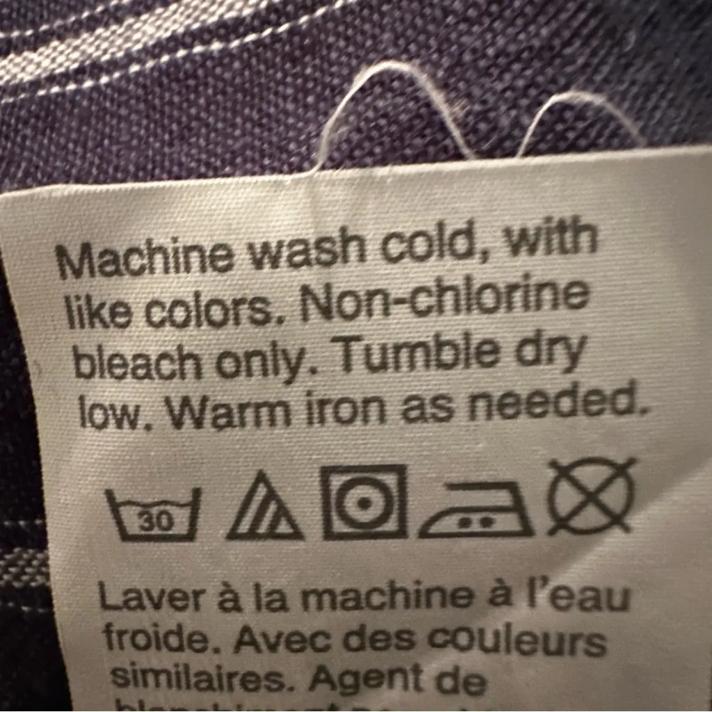 J. Crew Tie Waist Linen Blend Striped Gauze Top Blouse Women's 8 Navy‎ Casual - Image 8