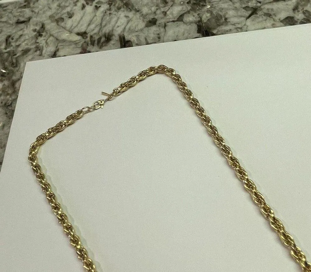 Vintage Signed Monet Gold Tone Costume Jewelry Necklace Chain - Image 2