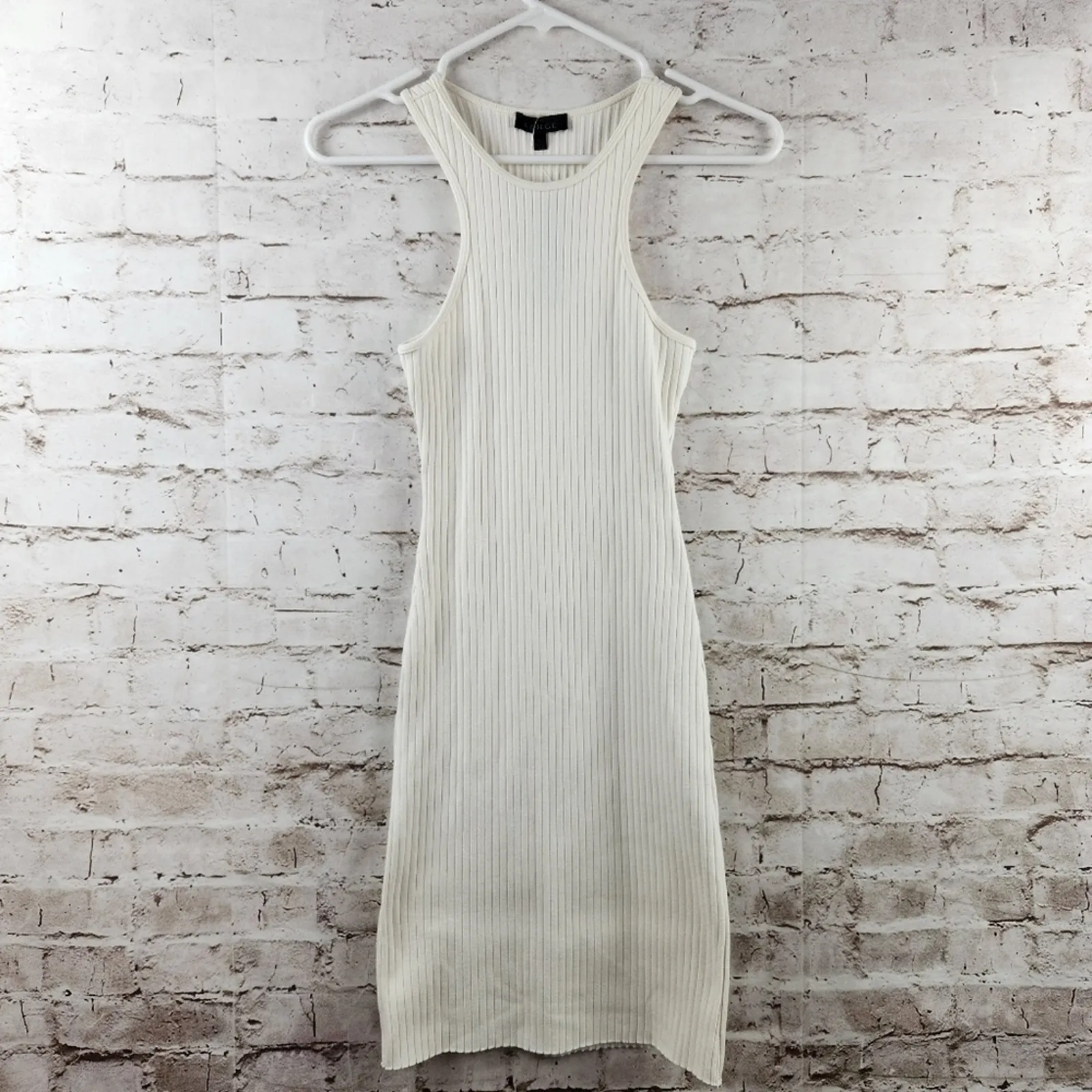 The Range Primary Rib Carved Mini Dress in Lt Shell White Size XS Sleeveless - Image 3