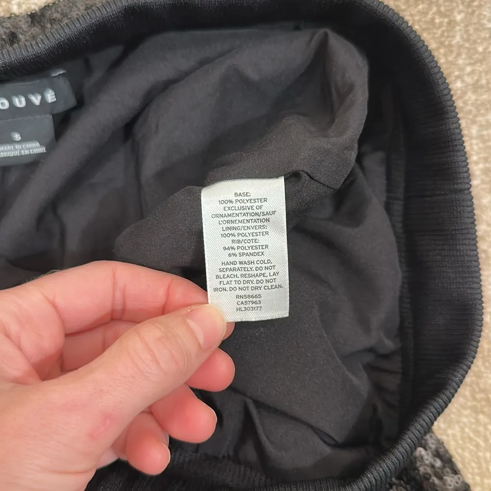 Trouvé Sequin Glam Black Drawstring Waist Lined Pants Joggers Women Size Small - Image 8