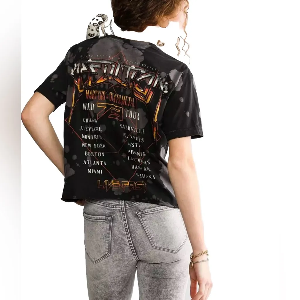 Affliction Setlist Cut-Out Women’s Black T-Shirt Size Medium - Image 2