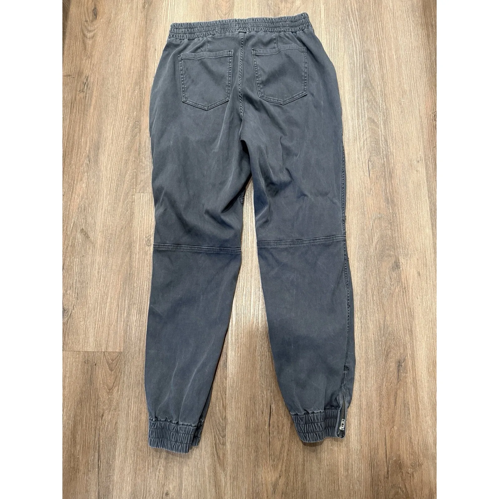 Spanx Twill Cargo Jogger Pants L Washed Black High Rise Pull On Tummy Control - Image 2