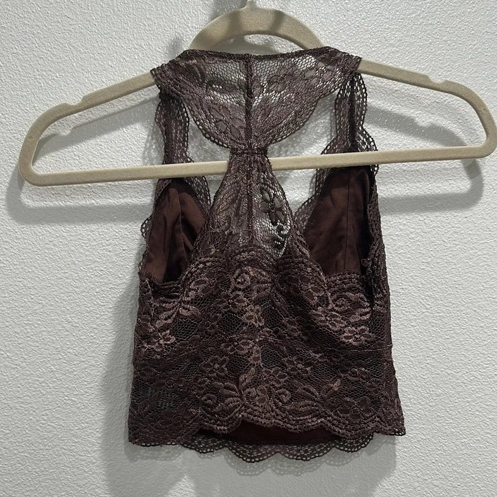 Nollie Chocolate Lace Crop Top Brown Size M - Image 4