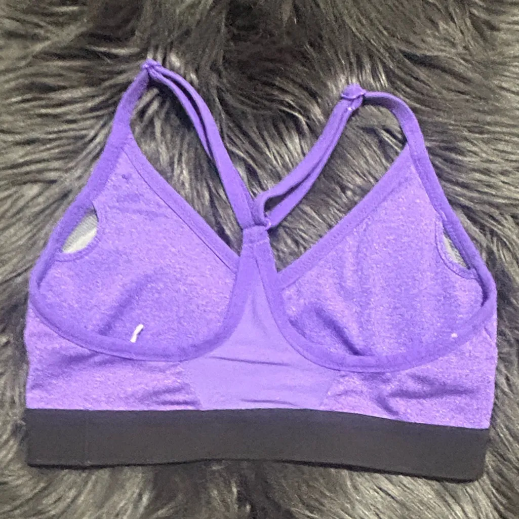 Nike Dri-Fit Indy Sports Bra Purple with Black Trim Size XS - Image 2