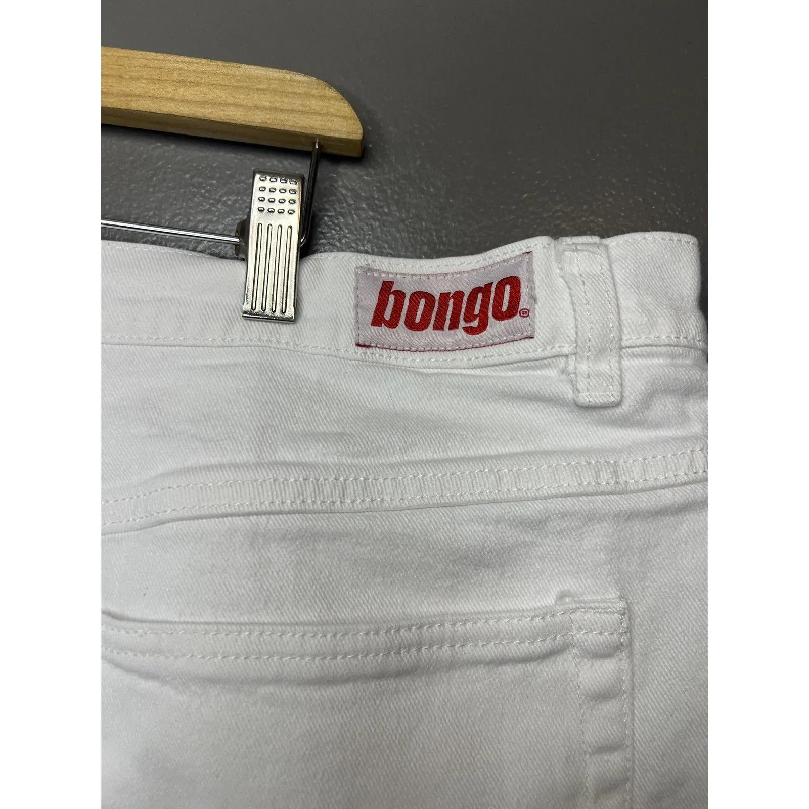 Bongo Jeans Womens 24W White High Rise Tapered Denim Mom Pants Plus Size Jeans - Image 5
