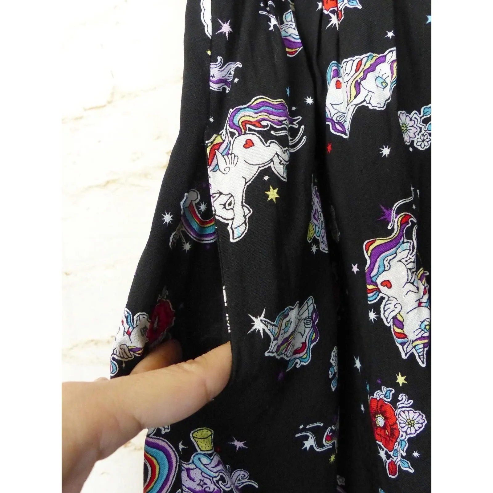 Hell Bunny Skirt Women XL Black Unicorn Rainbow 60s Mod Retro Kidcore Kawaii NWT - Image 6