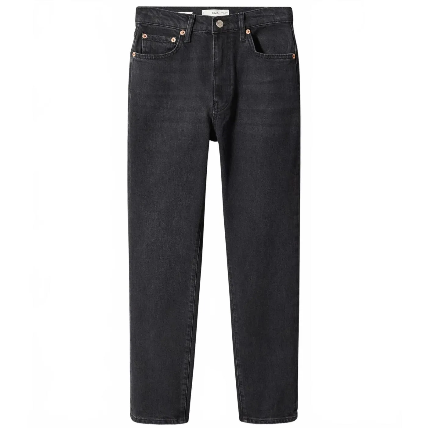 Mango Slim-Fit Cropped Jeans Black Denim Claudia Size 4 US / 36 EUR - Image 5