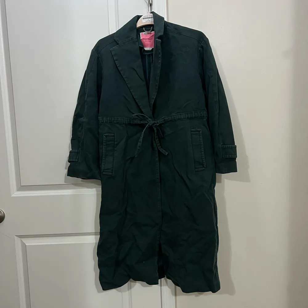 Kate Spade Green Tie Waist Trench Coat Size XS $798 - Image 2