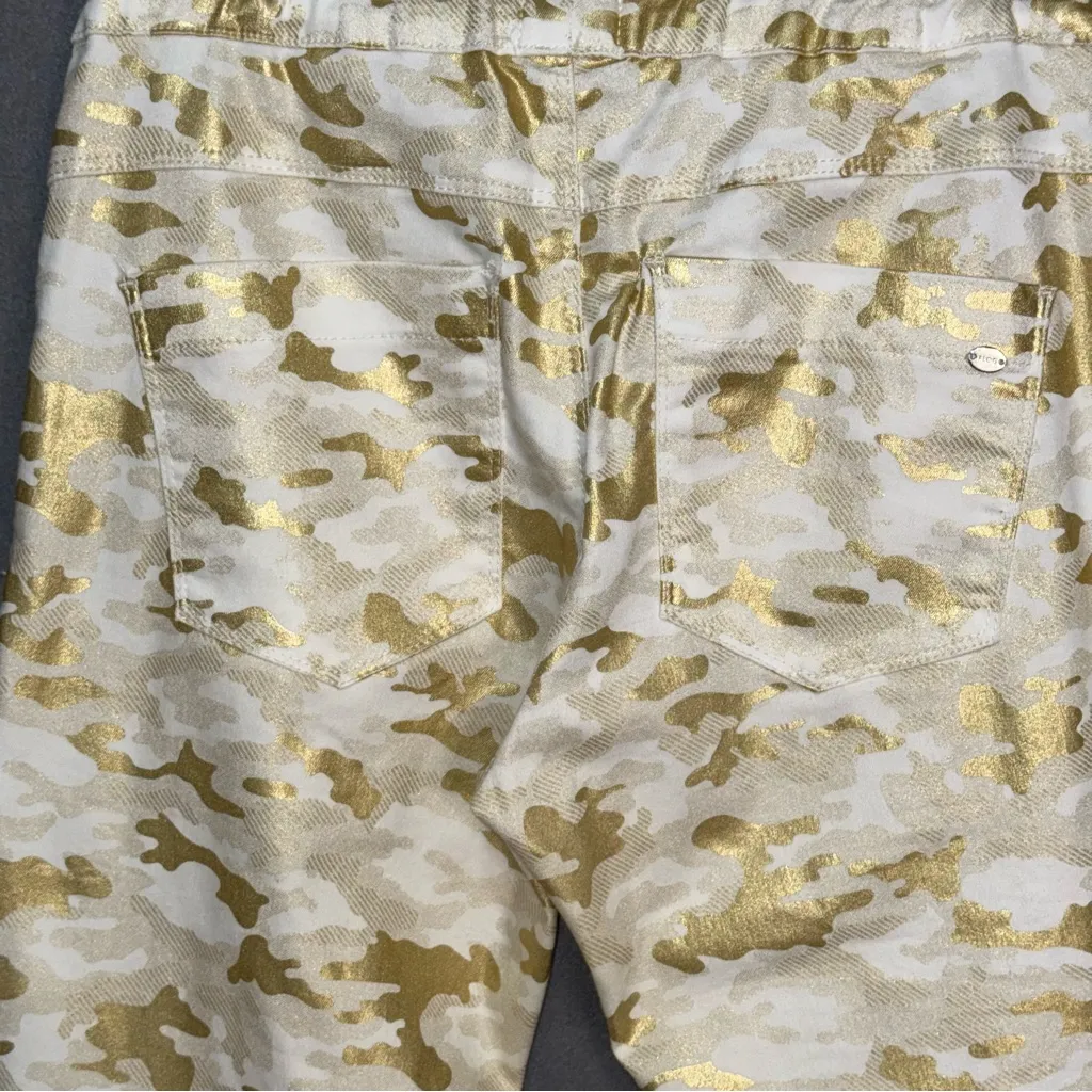 Bevy Flog Gold Camo Cotton Lycra Statement Luxury Designer joggers size 28 White - Image 5