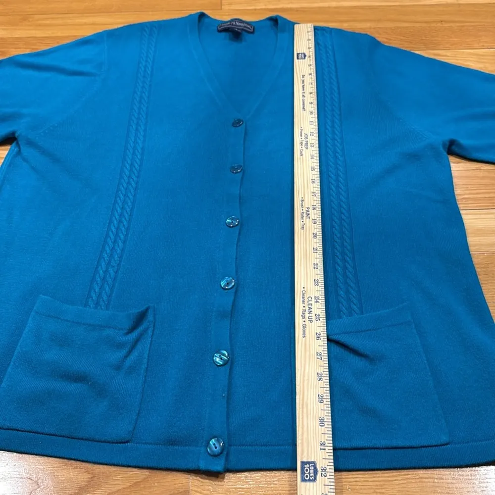 Maggie McNaughton women’s button down cardigan sweater size 3X. Blue - Image 6