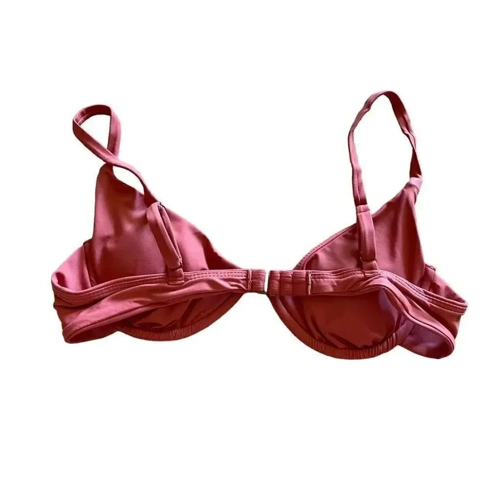 Andie The Sicily Bikini Punch Pink Adjustable Straps Underwire Top
Bra S #1454 - Image 7