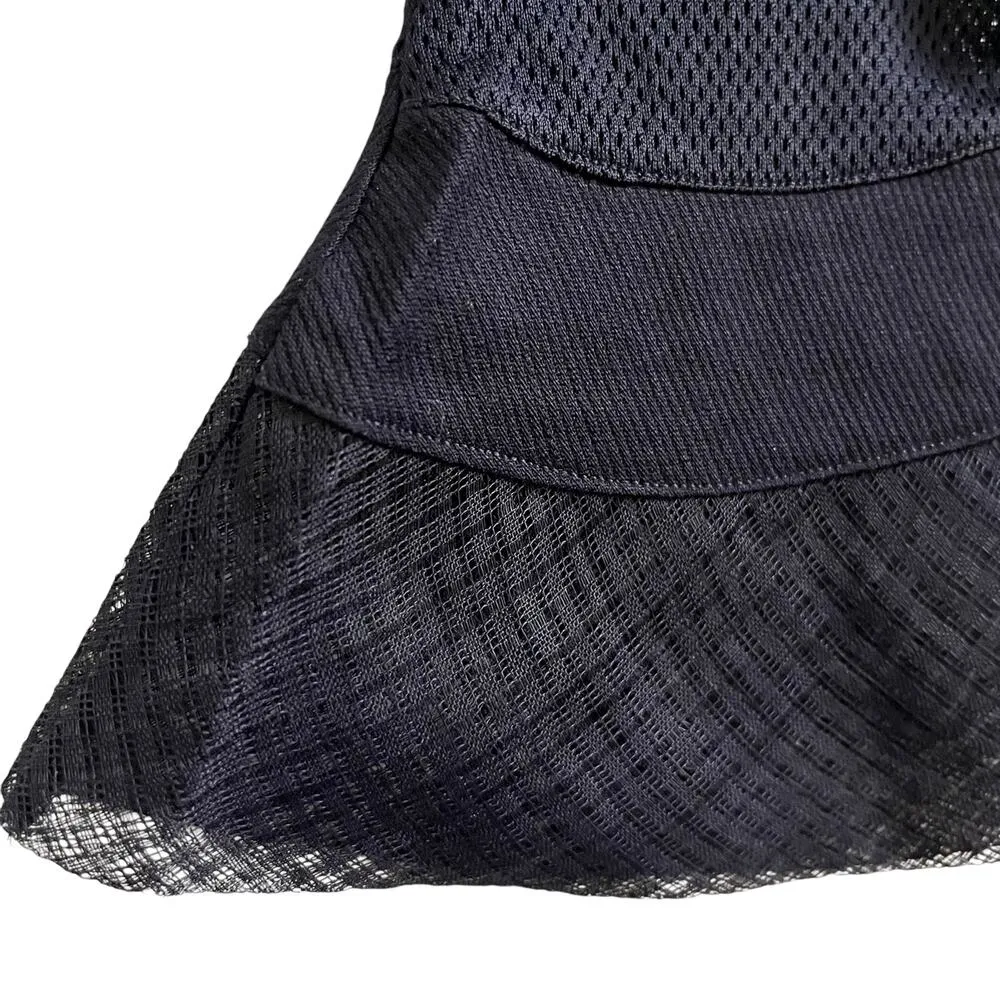 Vintage Navy Blue Mesh Gauntlet Womens Evening Gloves Size 6 - Image 7