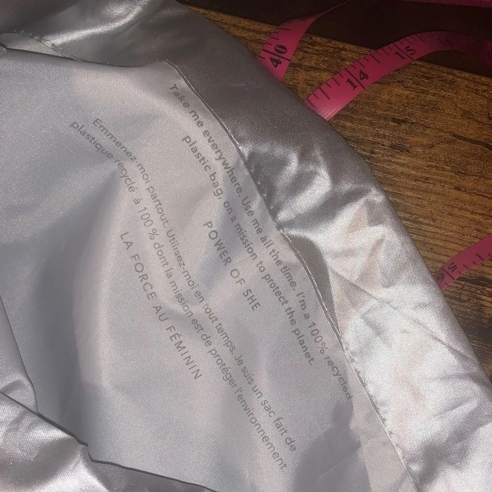 371. Athleta Metallic Silver Drawstring Bag - Image 5