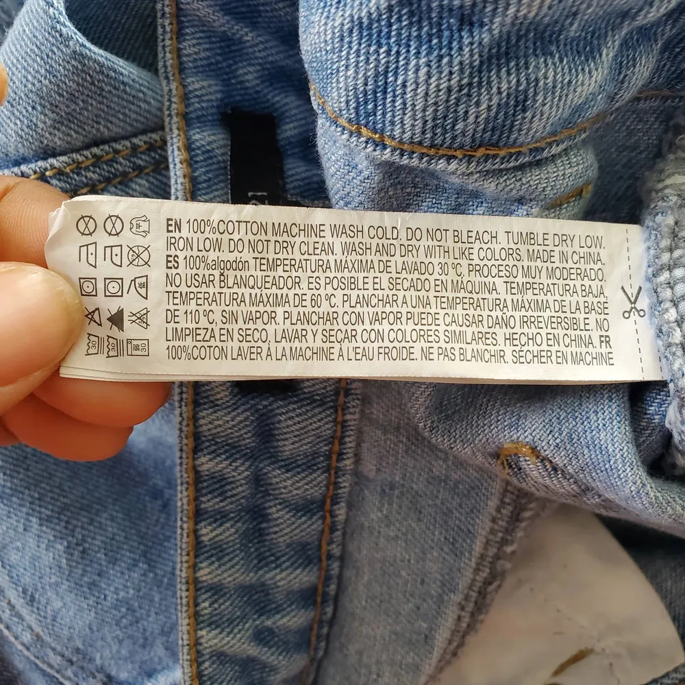 Forever 21 Frayed Edge Mini Blue Jean Skirt L - Image 4