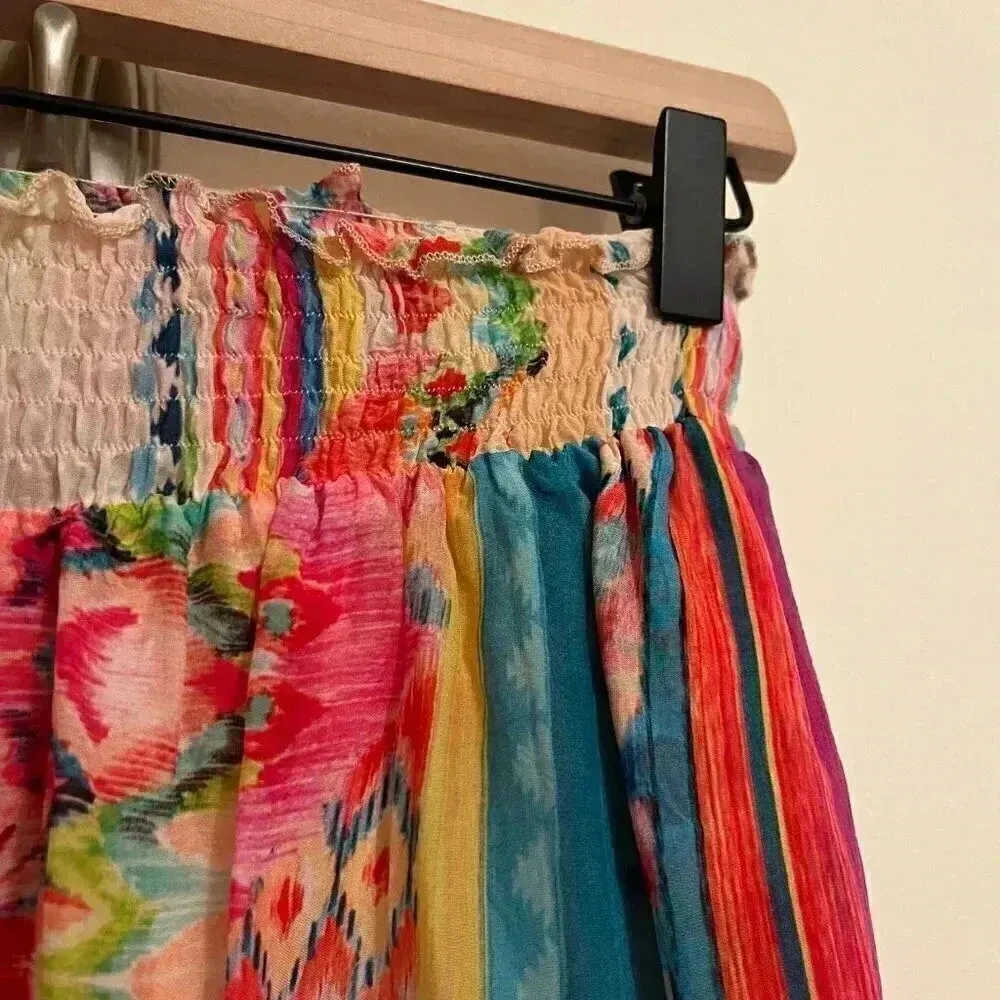 Johnny Was Mariah Printed Smock-Waist Wide Leg Pull-On Pants - Image 6