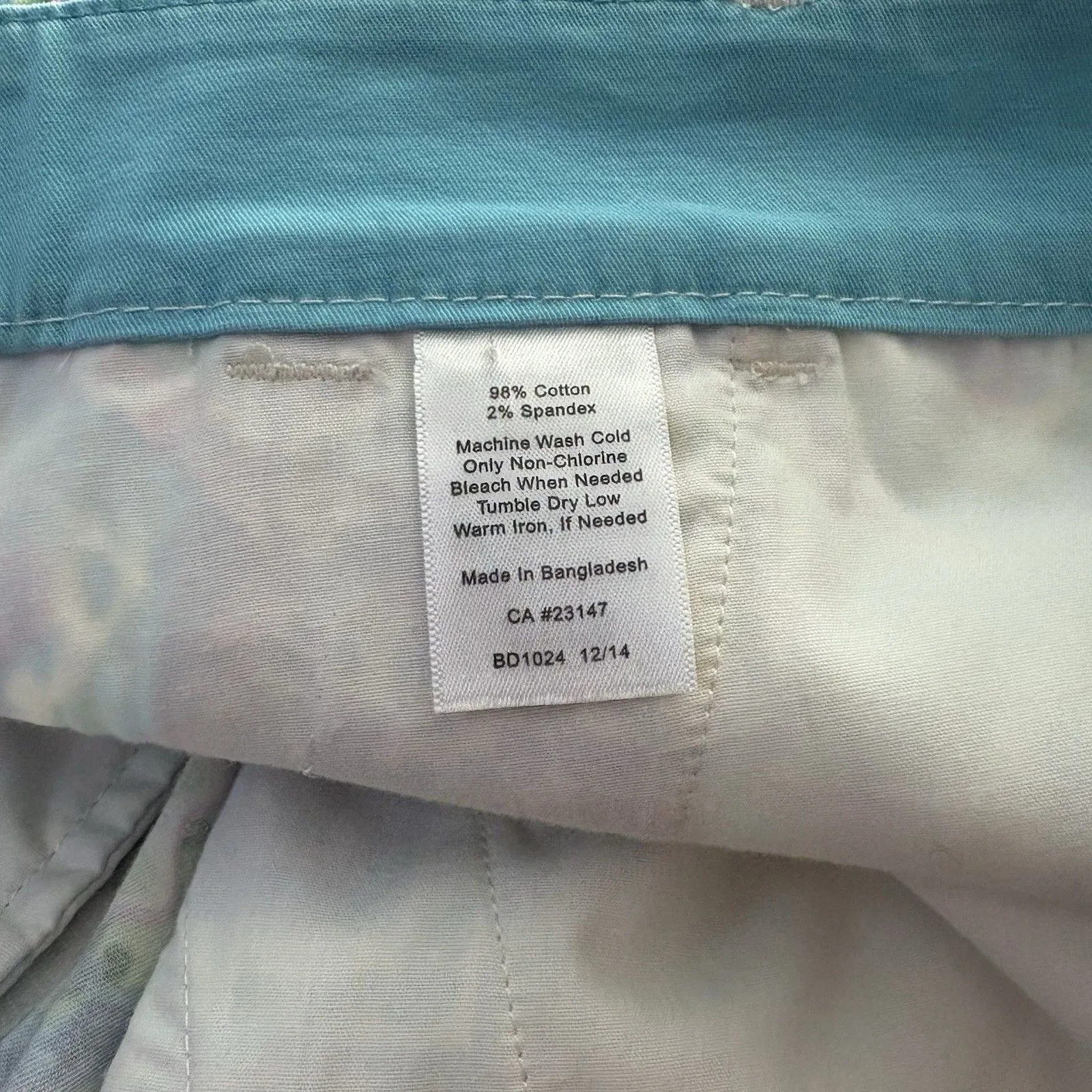 Women's Talbots The Weekend Shorts White Blue Pink Green Fresco Paisley - 2 - Image 7